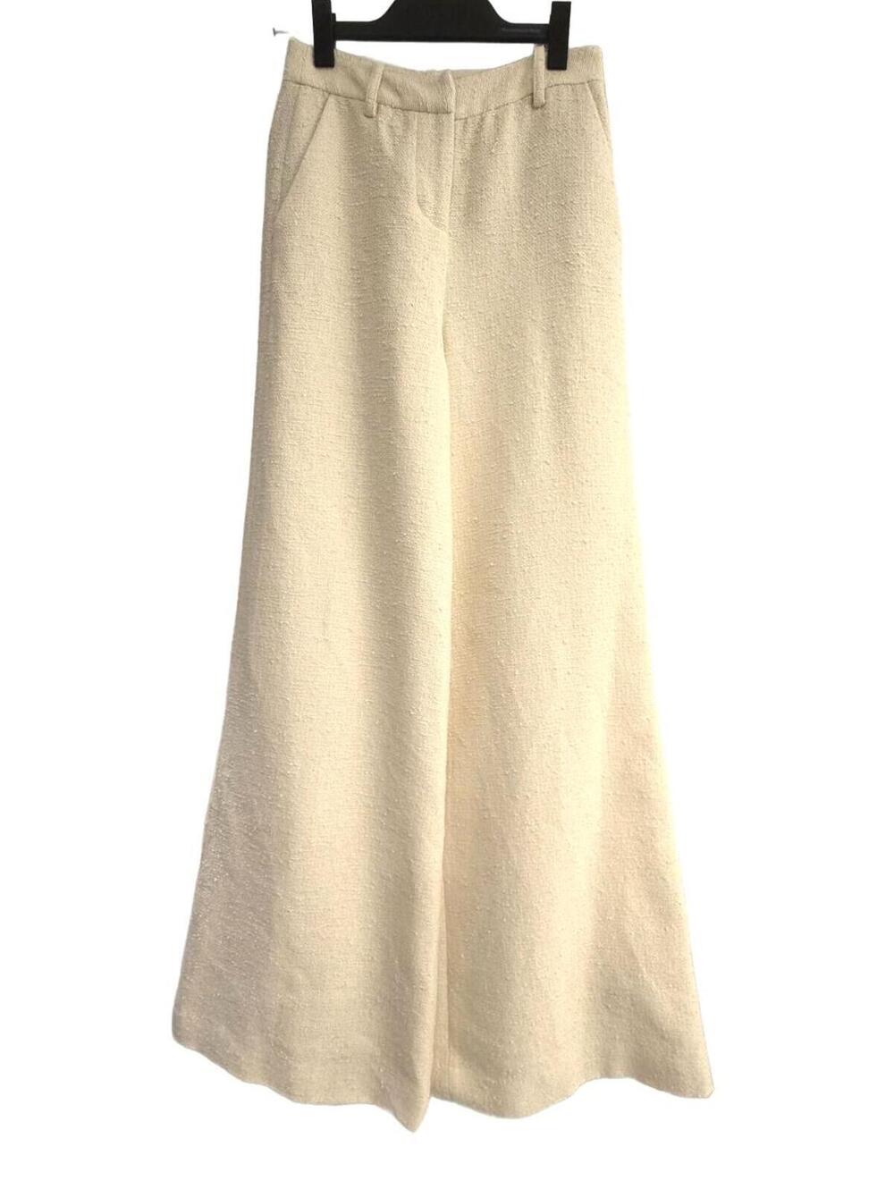 NWT L'AGENCE Pilar Tweed High-Waisted Wide-Leg Pants Cream Textured Size 0